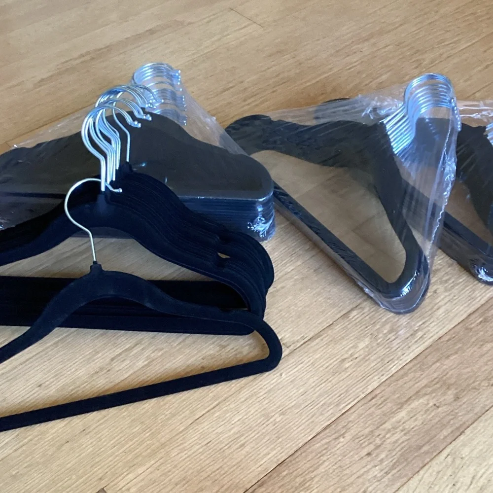 Childrens Small Black Velvet Hangers